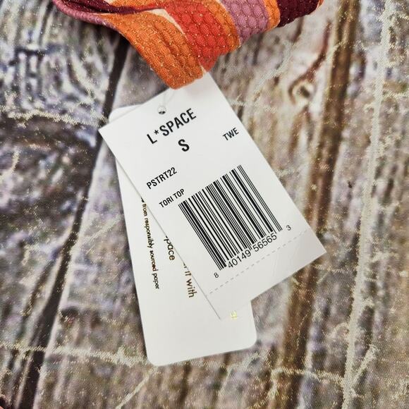 L*Space Tori Bikini Top Orange Small NWT Underwire - Picture 6 of 7